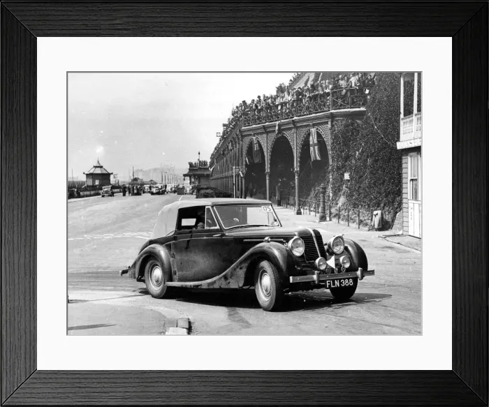 Framed Print : 1939 Mays V8 Drophead coupe on R. A. C. Rally. Creator: Unknown Framed Print : 1939 Mays V8 Drophead coupe on R. A. C. Rally. Creator: Unknown
