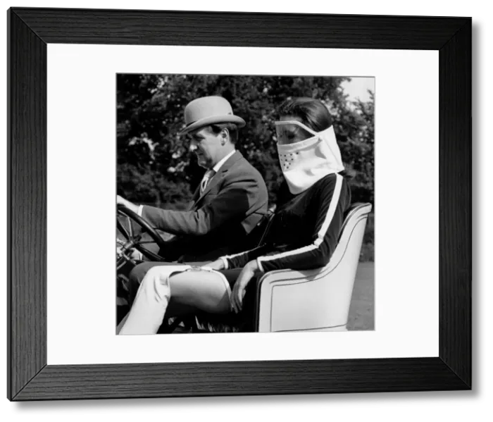 Framed Print : Patrick Macnee & Diana Rigg in 1905 Vauxhall filming the Avengers at Beaulieu 1966 Framed Print : Patrick Macnee & Diana Rigg in 1905 Vauxhall filming the Avengers at Beaulieu 1966