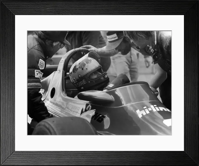 Framed Print : Desire Wilson at Silverstone during qualifying for British Grand Prix 1980. Creator: Unknown Framed Print : Desire Wilson at Silverstone during qualifying for British Grand Prix 1980. Creator: Unknown