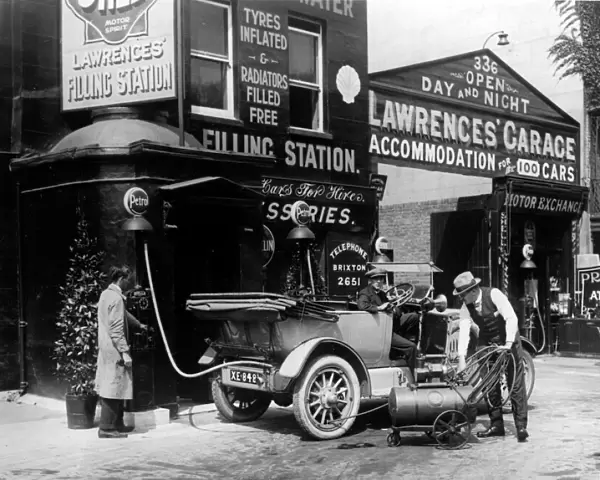 Lawrences garage in Brixton, London 1924. Creator: Unknown