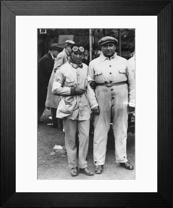 Framed Print : Nuvolari (left) and Campari, Ulster T. T. 1930. Creator: Unknown Framed Print : Nuvolari (left) and Campari, Ulster T. T. 1930. Creator: Unknown
