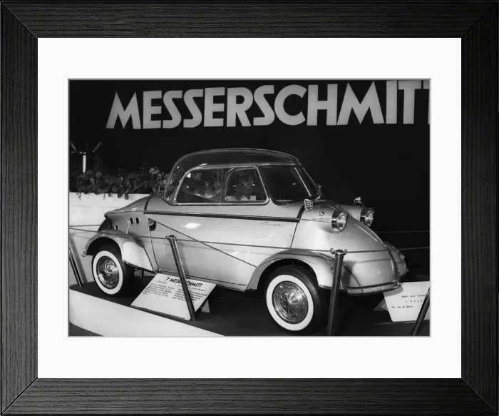 Framed Print : Messerschmitt, at Geneva show 1958. Creator: Unknown Framed Print : Messerschmitt, at Geneva show 1958. Creator: Unknown