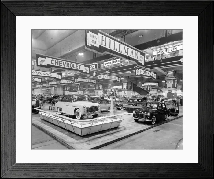 Framed Print : Hillman stand at 1958 Motor show, Earls Court. Creator: Unknown Framed Print : Hillman stand at 1958 Motor show, Earls Court. Creator: Unknown