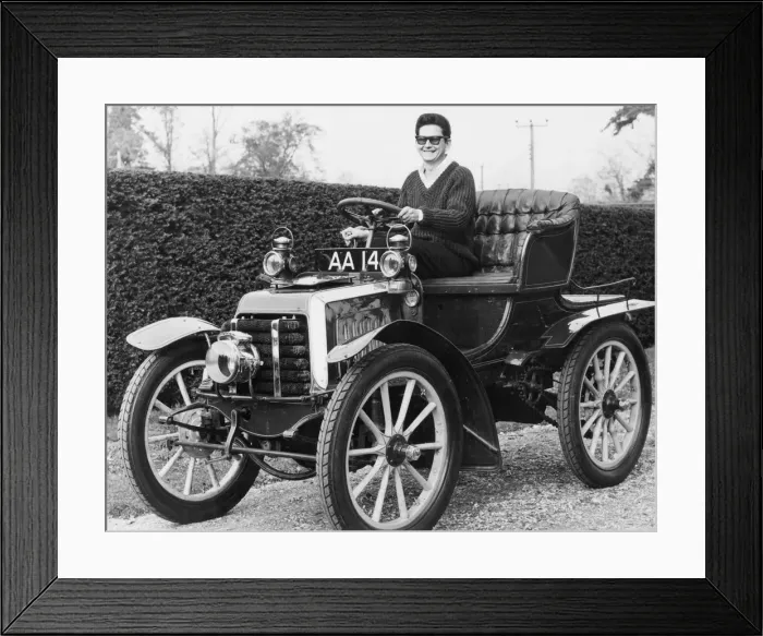 Framed Print : Roy Orbison in Panhard Levassor at Beaulieu 1965. Creator: Unknown Framed Print : Roy Orbison in Panhard Levassor at Beaulieu 1965. Creator: Unknown