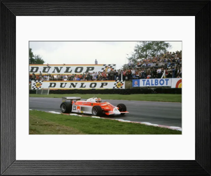 Framed Print : Alfa Romeo Tipo 179, Giacomelli, 1980 British Grand Prix at Brands Hatch. Creator: Unknown Framed Print : Alfa Romeo Tipo 179, Giacomelli, 1980 British Grand Prix at Brands Hatch. Creator: Unknown