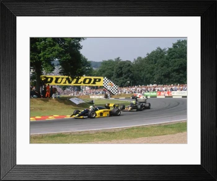 Framed Print : Minardi M85B, Andrea De Cesaris, 1986 British Grand Prix, Brands Hatch. Creator: Unknown Framed Print : Minardi M85B, Andrea De Cesaris, 1986 British Grand Prix, Brands Hatch. Creator: Unknown