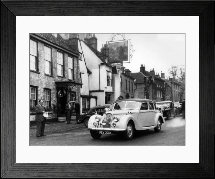 Framed Print : 1952 Riley 2. 5 litre on 1954 Lancia club spring rally. Creator: Unknown Framed Print : 1952 Riley 2. 5 litre on 1954 Lancia club spring rally. Creator: Unknown