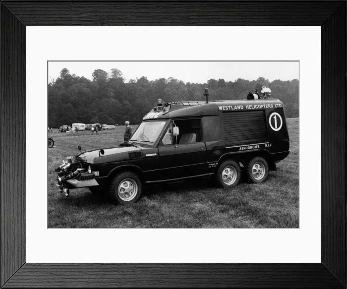Framed Print : 1976 Range Rover Carmichael fire tender. Creator: Unknown