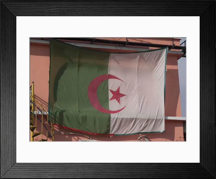 Framed Print : Algeria, Constantine, Algerian flag Framed Print : Algeria, Constantine, Algerian flag
