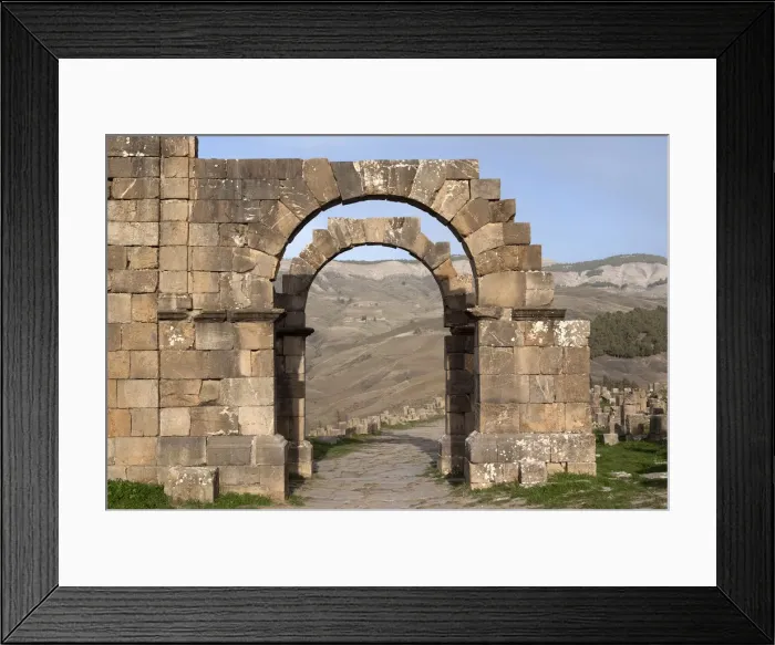 Framed Print : Algeria, Djemila, N. Forum arches Framed Print : Algeria, Djemila, N. Forum arches