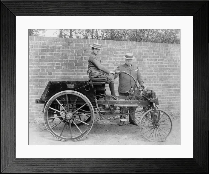 Framed Print : 1895 Knight with John Henry Knight and his son. Creator: Unknown Framed Print : 1895 Knight with John Henry Knight and his son. Creator: Unknown