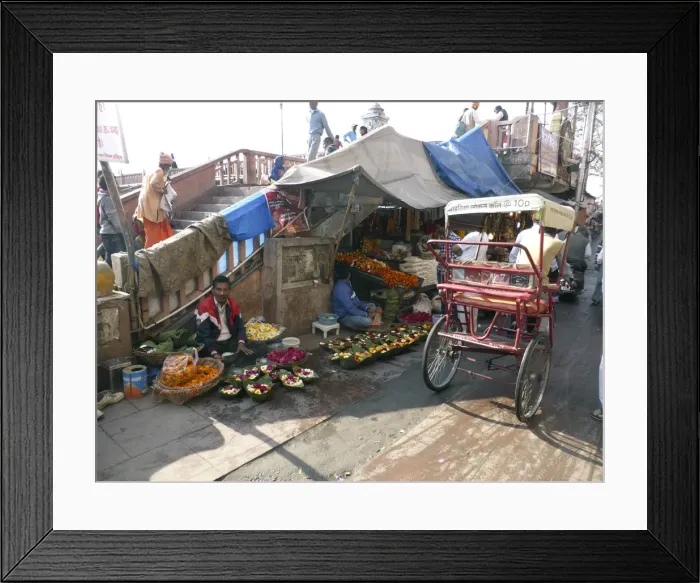 Framed Print : Street scene with market stalls, India 2017. Creator: Unknown Framed Print : Street scene with market stalls, India 2017. Creator: Unknown