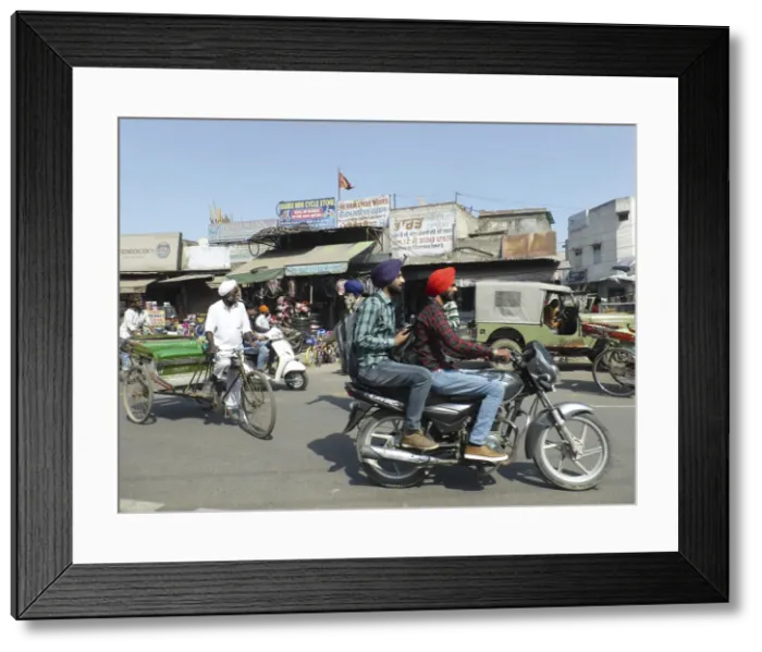 Framed Print : Busy street in Amritsar Punjab, India 2017. Creator: Unknown Framed Print : Busy street in Amritsar Punjab, India 2017. Creator: Unknown