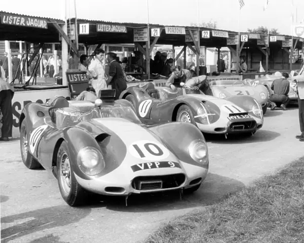 1958 Listers in pits at Goodwood Tourist Trophy. Creator: Unknown