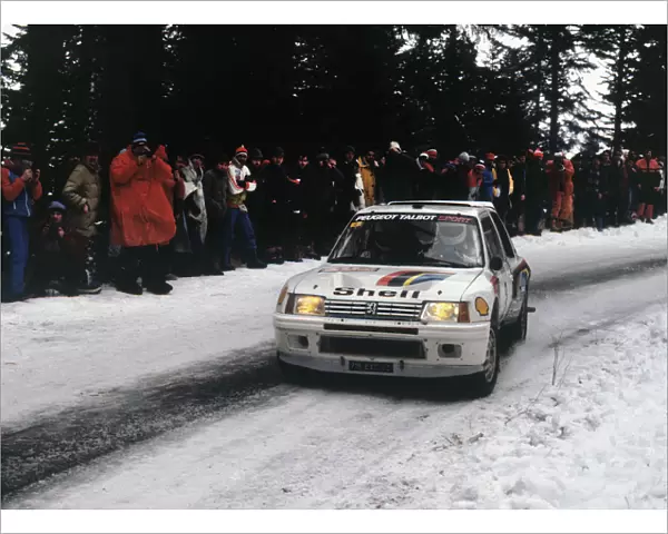 Peugeot 205 T16, Ari Vatanen, 1987 Monte Carlo Rally. Creator: Unknown
