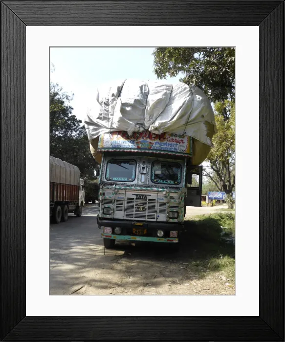 Framed Print : Tata truck with heavy load, India. Creator: Unknown Framed Print : Tata truck with heavy load, India. Creator: Unknown