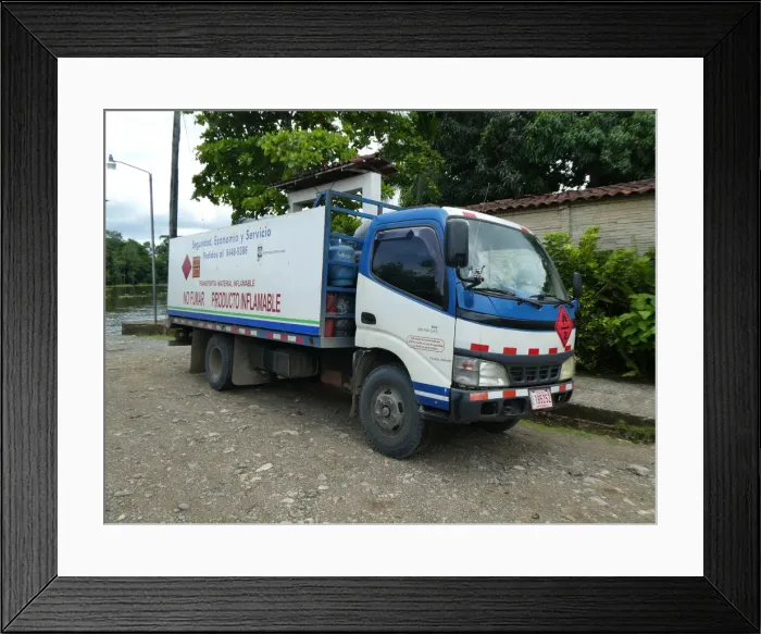 Framed Print : Truck carrying gas cylinders in Costa Rica 2018. Creator: Unknown Framed Print : Truck carrying gas cylinders in Costa Rica 2018. Creator: Unknown