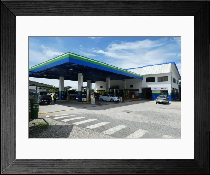 Framed Print : Fuel filling station in Costa Rica 2018. Creator: Unknown Framed Print : Fuel filling station in Costa Rica 2018. Creator: Unknown