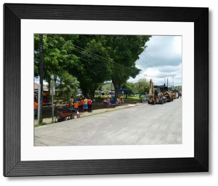 Framed Print : Road works in Costa Rica 2018. Creator: Unknown Framed Print : Road works in Costa Rica 2018. Creator: Unknown