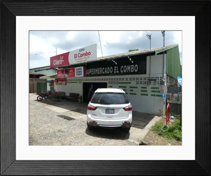 Framed Print : Supermarket in small Costa Rican town 2018. Creator: Unknown Framed Print : Supermarket in small Costa Rican town 2018. Creator: Unknown