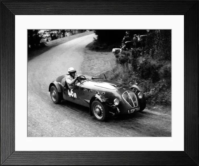 Framed Print : Healey Silverstone, R. M. Powell at Harleyford hill climb 1960. Creator: Unknown Framed Print : Healey Silverstone, R. M. Powell at Harleyford hill climb 1960. Creator: Unknown
