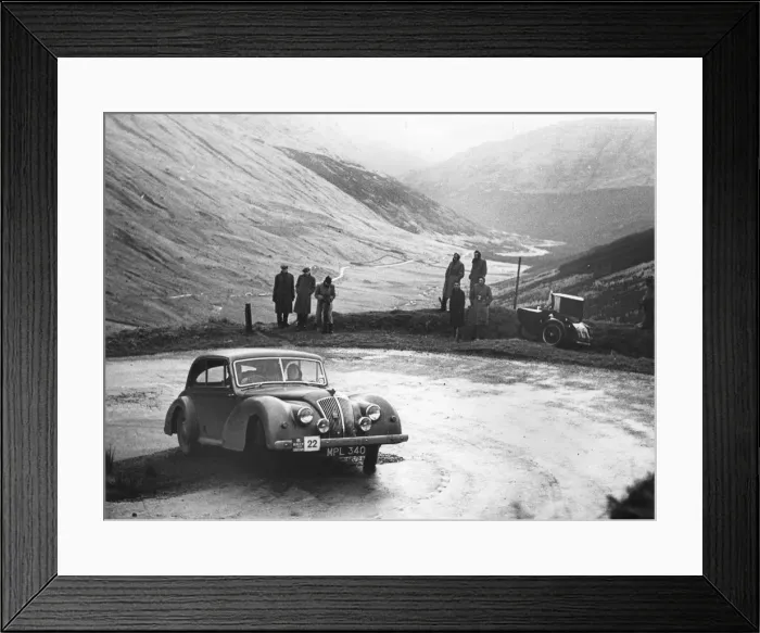 Framed Print : 1949 AC 2 litre two door saloon on 1952 RAC rally. Creator: Unknown Framed Print : 1949 AC 2 litre two door saloon on 1952 RAC rally. Creator: Unknown