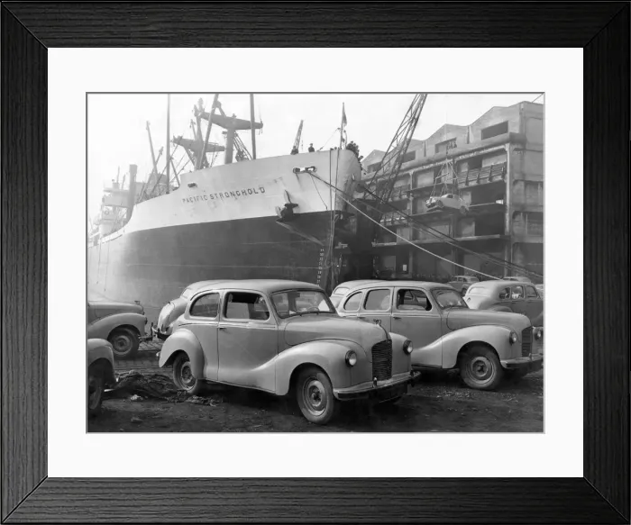 Framed Print : 1948 Austin A40s for export to USA. Creator: Unknown Framed Print : 1948 Austin A40s for export to USA. Creator: Unknown