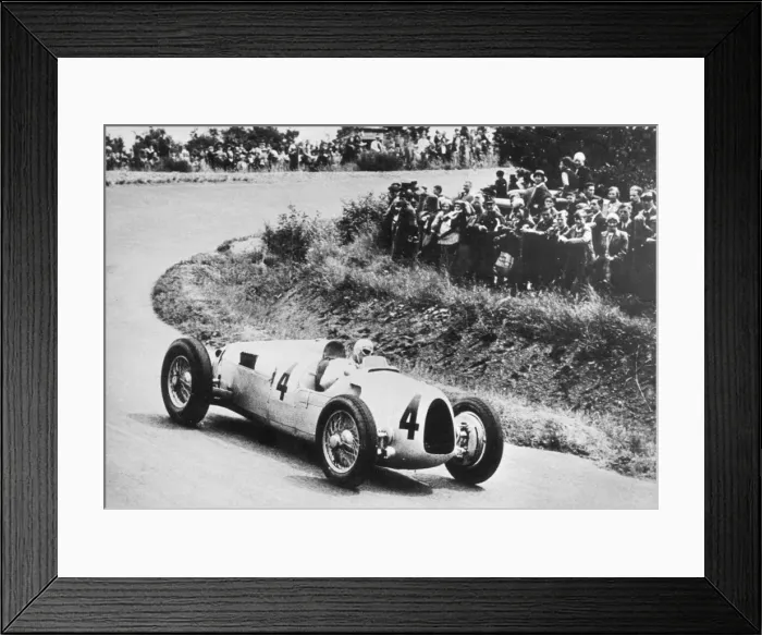 Framed Print : 1936 Auto Union C type, Rosemeyer at German Grand Prix. Creator: Unknown Framed Print : 1936 Auto Union C type, Rosemeyer at German Grand Prix. Creator: Unknown