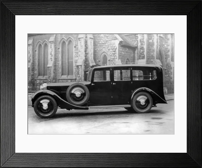 Framed Print : 1936 Daimler 25hp Straight Eight hearse by J. C. Clark. Creator: Unknown Framed Print : 1936 Daimler 25hp Straight Eight hearse by J. C. Clark. Creator: Unknown