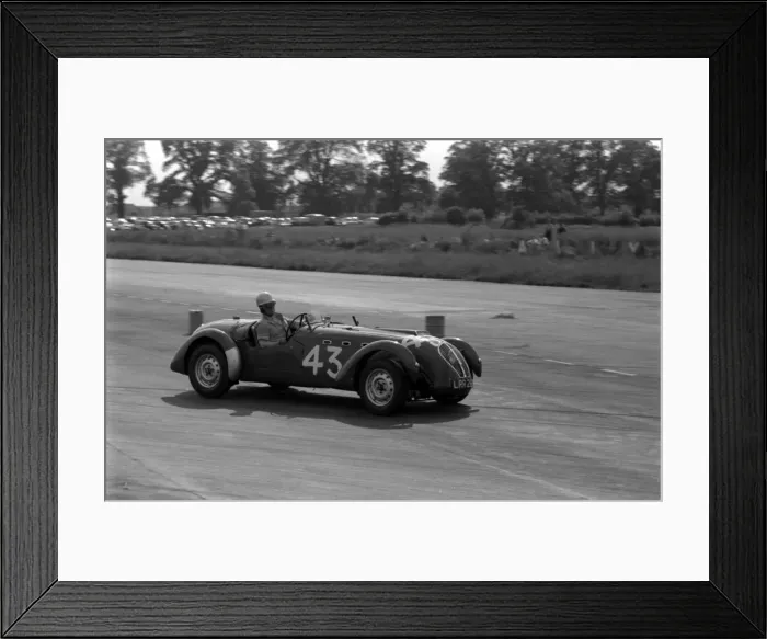 Framed Print : Healey Silverstone, J. C. Wimby at Silverstone 1955. Creator: Unknown Framed Print : Healey Silverstone, J. C. Wimby at Silverstone 1955. Creator: Unknown