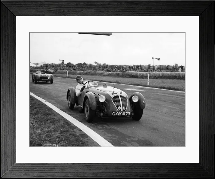 Framed Print : Healey Silverstone, Boston - Shattock at Goodwood 1952. Creator: Unknown Framed Print : Healey Silverstone, Boston - Shattock at Goodwood 1952. Creator: Unknown