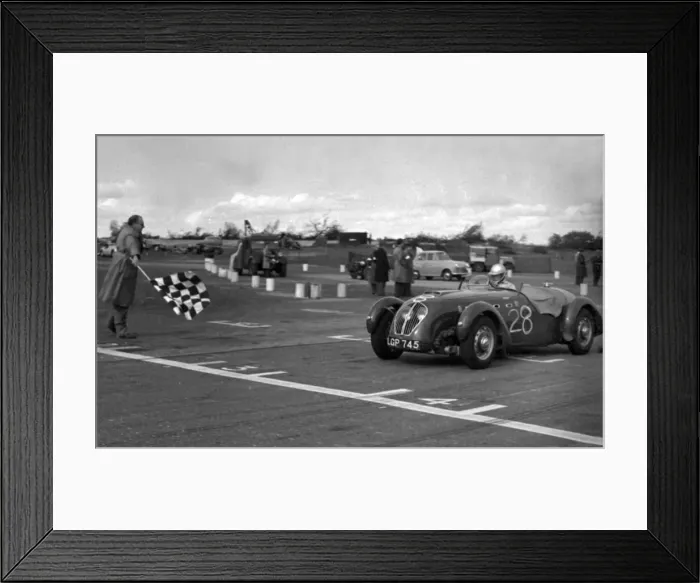Framed Print : Healey Silverstone, H. Kemp at Snetterton 1953. Creator: Unknown Framed Print : Healey Silverstone, H. Kemp at Snetterton 1953. Creator: Unknown