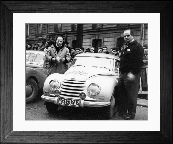 Framed Print : 1954 DKW, Monte Carlo Rally driven by Hirschauer. Creator: Unknown Framed Print : 1954 DKW, Monte Carlo Rally driven by Hirschauer. Creator: Unknown