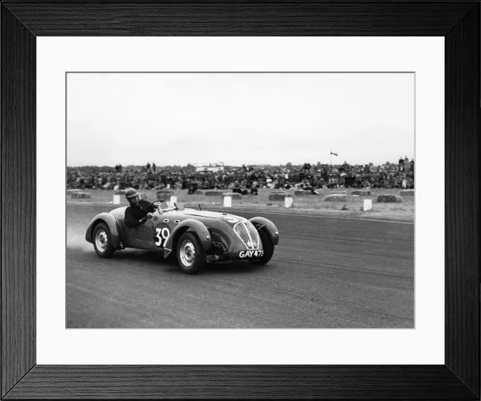 Framed Print : Healey Silverstone, D. S. Boston at Boreham 1952 in the 100 mile sportscar race. Creator: Unknown Framed Print : Healey Silverstone, D. S. Boston at Boreham 1952 in the 100 mile sportscar race. Creator: Unknown