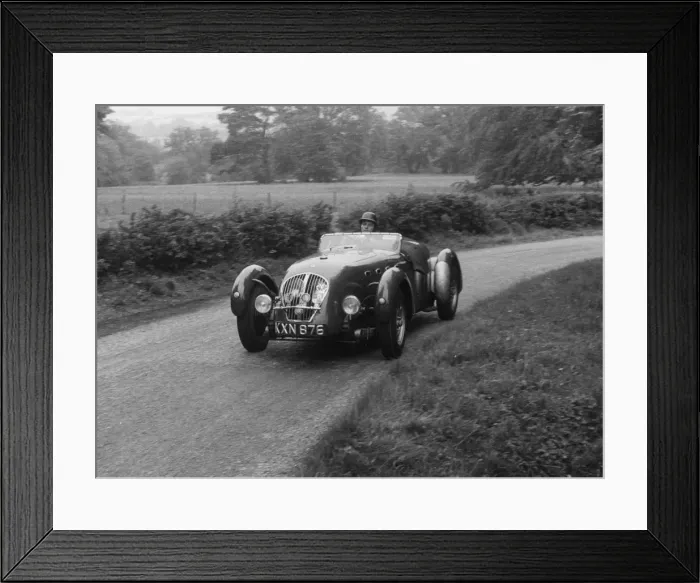 Framed Print : Healey Silverstone, T. R. Willett at Westbrook Hay hillclimb 1956. Creator: Unknown Framed Print : Healey Silverstone, T. R. Willett at Westbrook Hay hillclimb 1956. Creator: Unknown