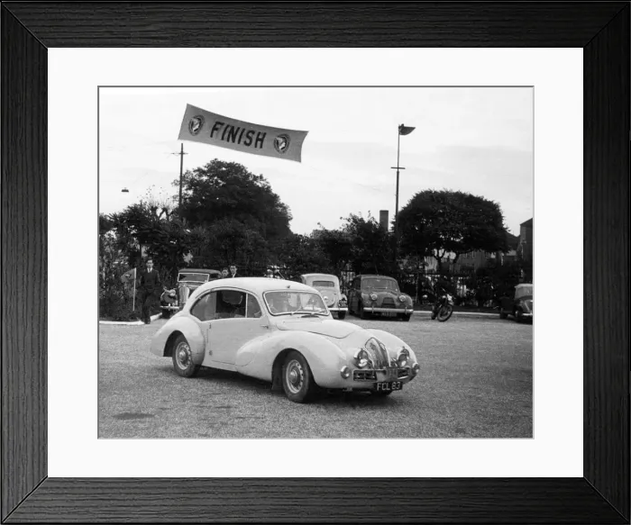 Framed Print : 1949 Healey Duncan on 1952 London Little rally. Creator: Unknown Framed Print : 1949 Healey Duncan on 1952 London Little rally. Creator: Unknown