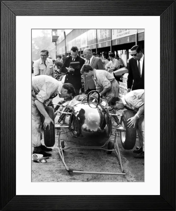 Framed Print : 1961 Ferguson P99, Stirling Moss in pits. Creator: Unknown Framed Print : 1961 Ferguson P99, Stirling Moss in pits. Creator: Unknown