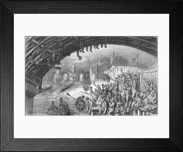 Framed Print : Barnes Bridge, 1872. Creator: Gustave Doré Framed Print : Barnes Bridge, 1872. Creator: Gustave Doré