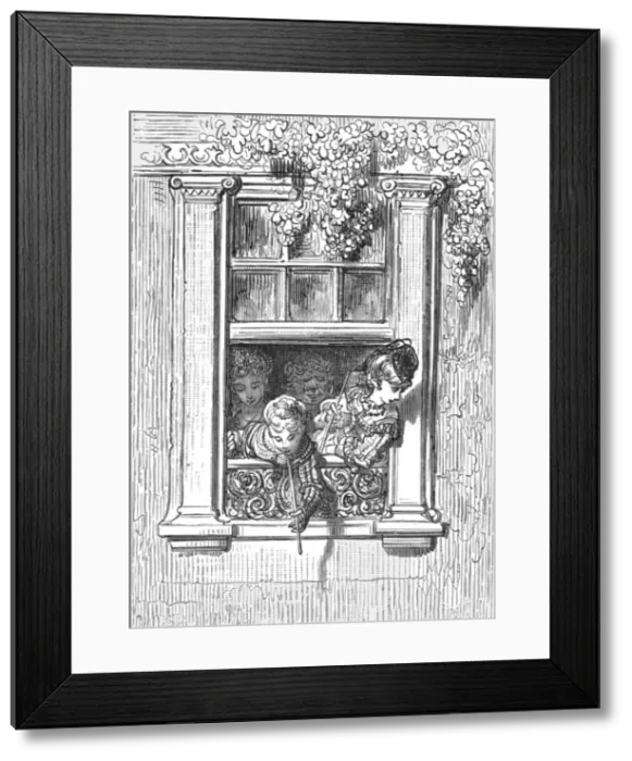 Framed Print : A Balcony Scene, 1872. Creator: Gustave Doré Framed Print : A Balcony Scene, 1872. Creator: Gustave Doré