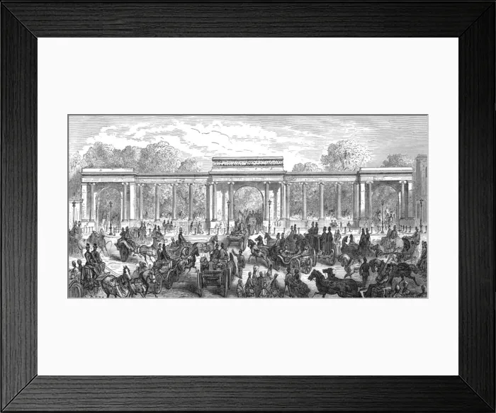 Framed Print : Hyde Park Corner - Piccadilly Entrance, 1872. Creator: Gustave Doré Framed Print : Hyde Park Corner - Piccadilly Entrance, 1872. Creator: Gustave Doré