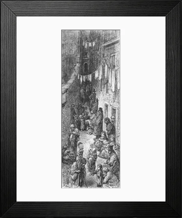 Framed Print : Orange Court - Drury Lane, 1872. Creator: Gustave Doré Framed Print : Orange Court - Drury Lane, 1872. Creator: Gustave Doré