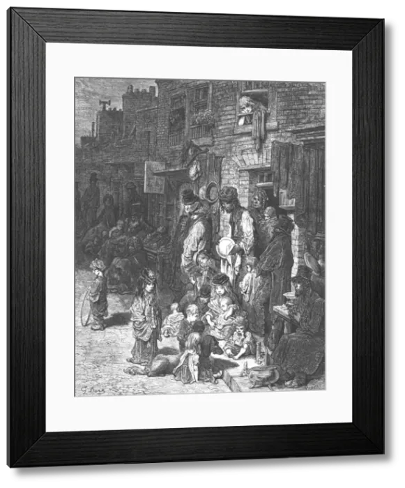 Framed Print : Wentworth Street, Whitechapel, 1872. Creator: Gustave Doré Framed Print : Wentworth Street, Whitechapel, 1872. Creator: Gustave Doré