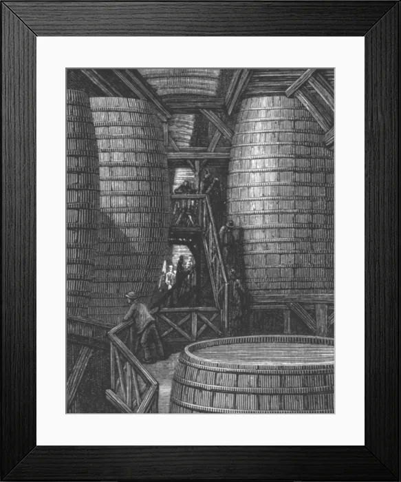 Framed Print : In the Brewery, 1872. Creator: Gustave Doré Framed Print : In the Brewery, 1872. Creator: Gustave Doré