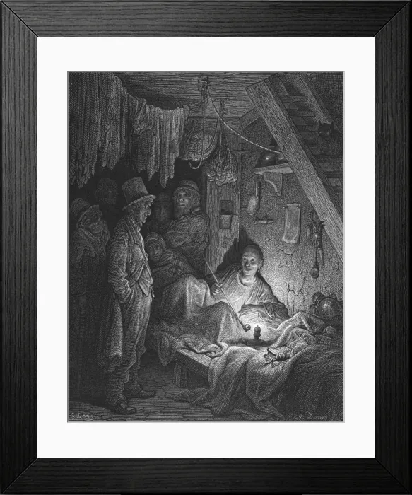 Framed Print : Opium Smoking - The Lascars Room in Edwin Drood, 1872. Creator: Gustave Doré Framed Print : Opium Smoking - The Lascars Room in Edwin Drood, 1872. Creator: Gustave Doré