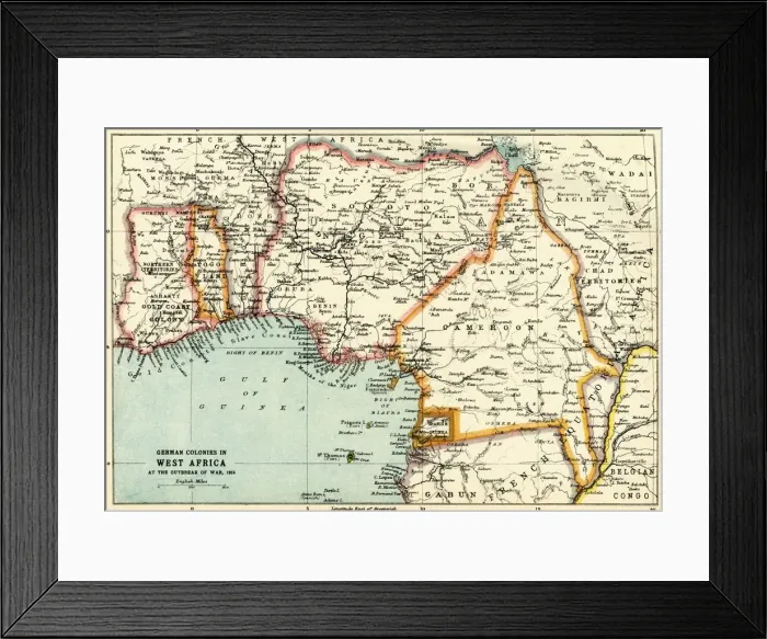 Framed Print : German Colonies in West Africa at the Outbreak of War, 1914, (c1920) Framed Print : German Colonies in West Africa at the Outbreak of War, 1914, (c1920)
