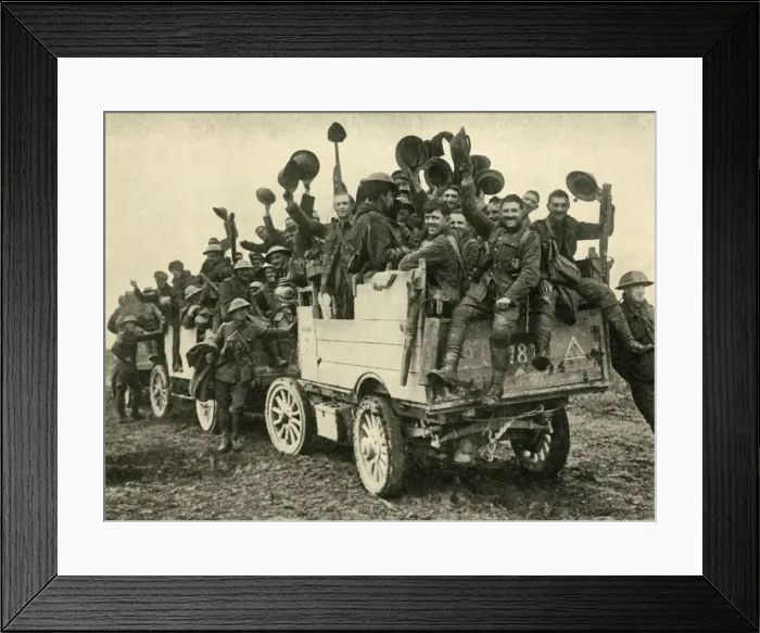 Framed Print : Happy Warriors: Canadians returning from a successful attack, First World War, c1916, (c1920) Framed Print : Happy Warriors: Canadians returning from a successful attack, First World War, c1916, (c1920)