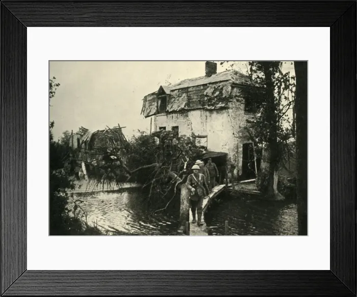 Framed Print : In the Ypres Salient: British troops leaving their billets... First World War, 1917, (c1920) Framed Print : In the Ypres Salient: British troops leaving their billets... First World War, 1917, (c1920)