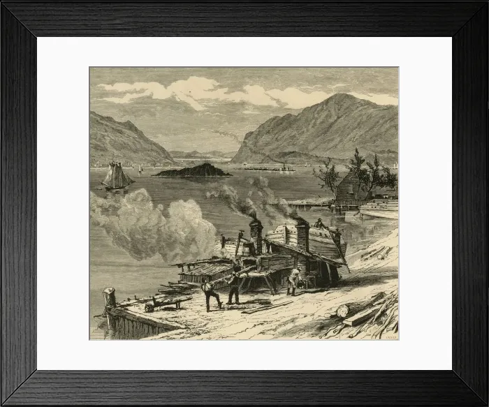 Framed Print : The Hudson, south from Newburg, 1874. Creator: John Karst Framed Print : The Hudson, south from Newburg, 1874. Creator: John Karst