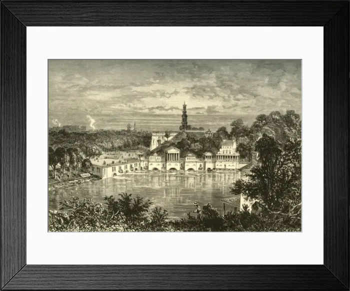 Framed Print : Fairmount Water-Works, 1874. Creator: Granville Perkins Framed Print : Fairmount Water-Works, 1874. Creator: Granville Perkins