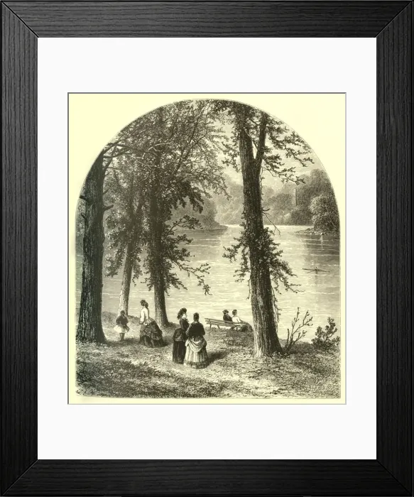 Framed Print : The Schuylkill - View from Landsdowne, 1874. Creator: James H. Richardson Framed Print : The Schuylkill - View from Landsdowne, 1874. Creator: James H. Richardson